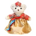 Pikkukuva 1 / 3: Söpö Hanbok-Princess Karhu Pehmolelu - Punakultainen mekko 60 cm