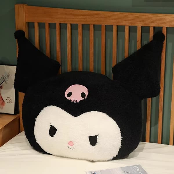 Söt Sanrio Kuromi Gosedjur Mjuk Plyschkudde - 80 x 70 cm