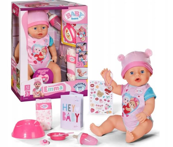 Baby Born EMMA DUKKEN 43 cm 10 Funktioner TILBEHØR Interactive Baby 834800