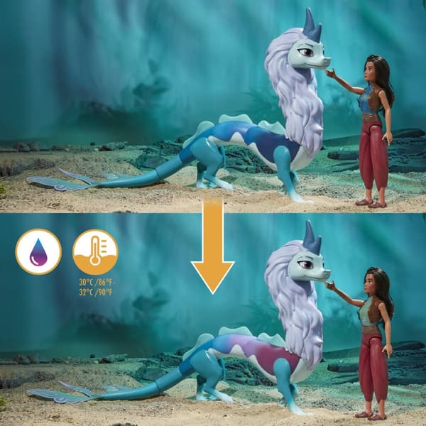 NUKKE Raya ja Sisu Viimeinen lohikäärme Väriä vaihtava 66 cm DISNEY-elokuva Hasbrolta