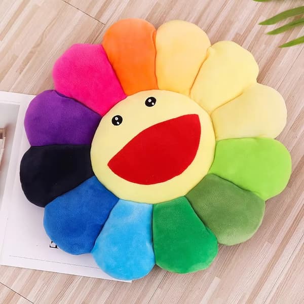 Söt Takashi Murakami Blomkudde Mjuk & Bekväm Prydnadskudde - 55 cm