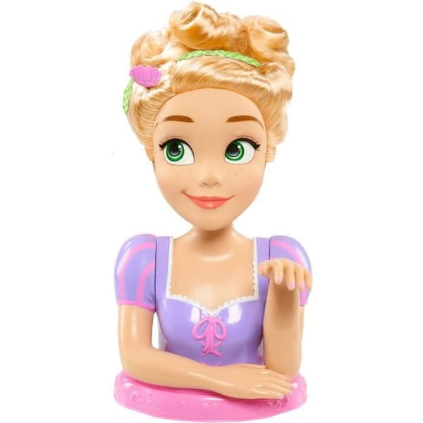 Stylinghuvud - DISNEY - Rapunzel Deluxe - 12 tillbehör - Falsk flaska med lack - Hårstylingguide