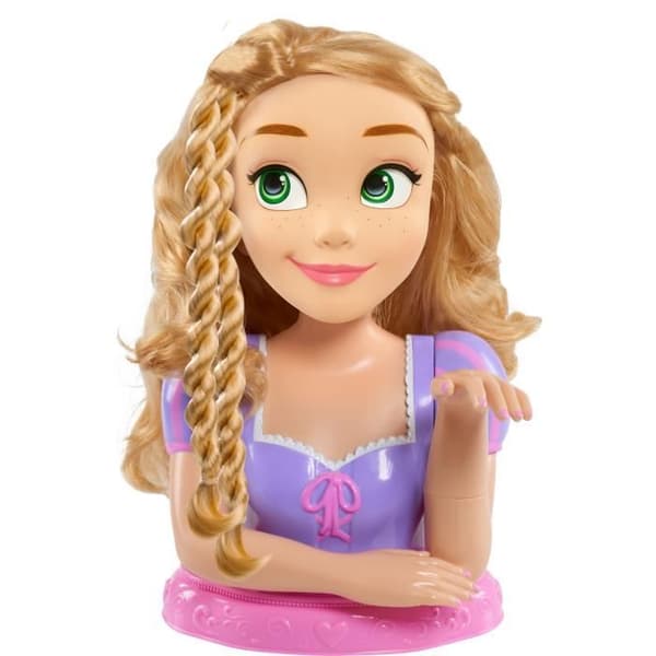Stylinghuvud - DISNEY - Rapunzel Deluxe - 12 tillbehör - Falsk flaska med lack - Hårstylingguide