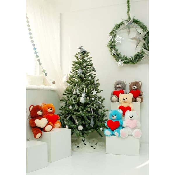 Nallebjörn GO GIFT FRANK 50 WH Vit Plysch Hjärta 50 cm