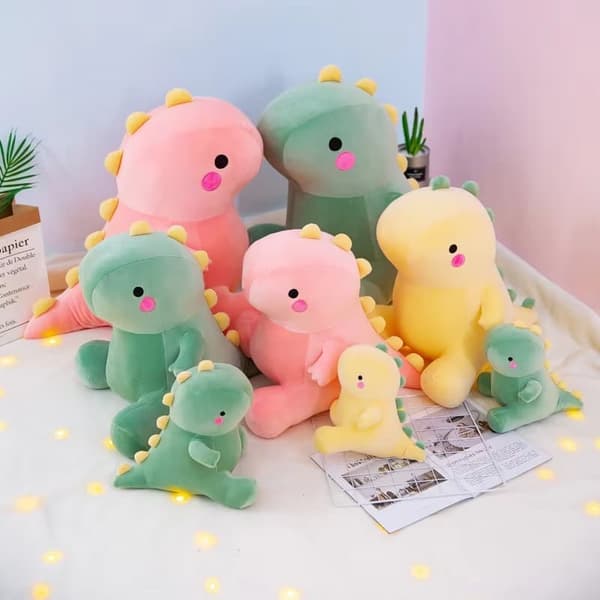Mjuk Dinosaurie Gosedjur Kramkudde - Rosa 40 cm