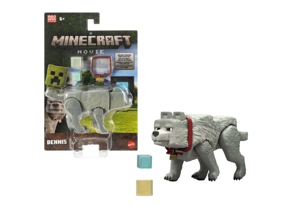 Mattel Minecraft Movie Wolf Action Figure and Accessories (Playset with 10 cm Figure)
