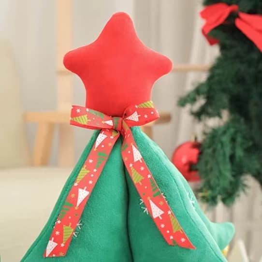 Syngende juletræ bamse med julepynt lys - 45 cm