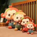 Pikkukuva 6 / 7: Söpö Huggy Monkey Pehmeä Pehmeä Pehmeä Puuvillapehmolelu - Ruskea 65 cm