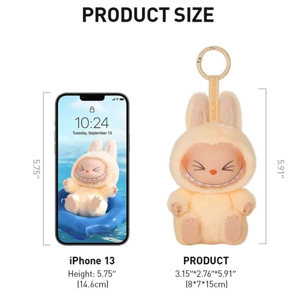 POP MART Labubu Monstereissa on istuin, 17 cm sokkelo