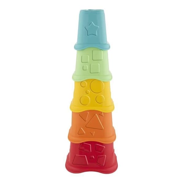 Tidig inlärningsleksak - CHICCO - 2 i 1 ECO staplingskub - Blandad - Röd - 6 månader till 3 år