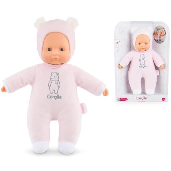 Corolle - Mon Doudou Corolle - Pti'Coeur Pink Bear - 30 cm - För barn från 9 månader och uppåt