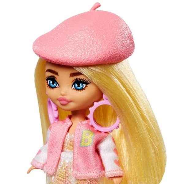 Barbie Extra Mini Mini Doll - MATTEL - HLN48 - 8,5 cm - Sparkling Pink - Diverse tillbehör