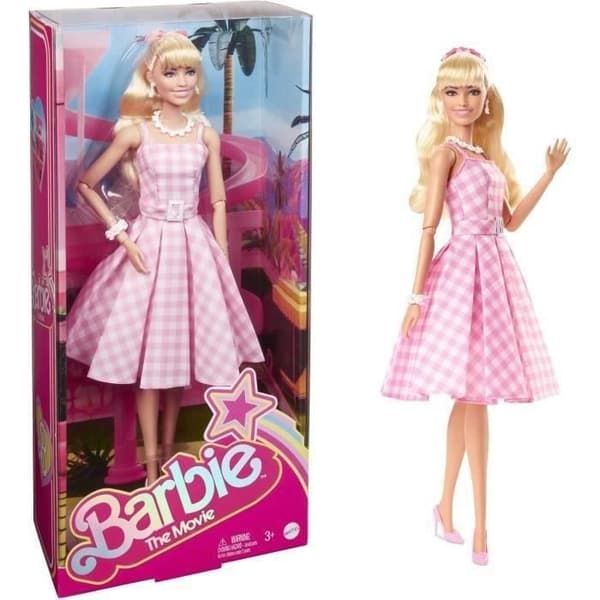BARBIE THE MOVIE - Barbie Pink Gingham Dress - Samlardocka - Ålder 6+
