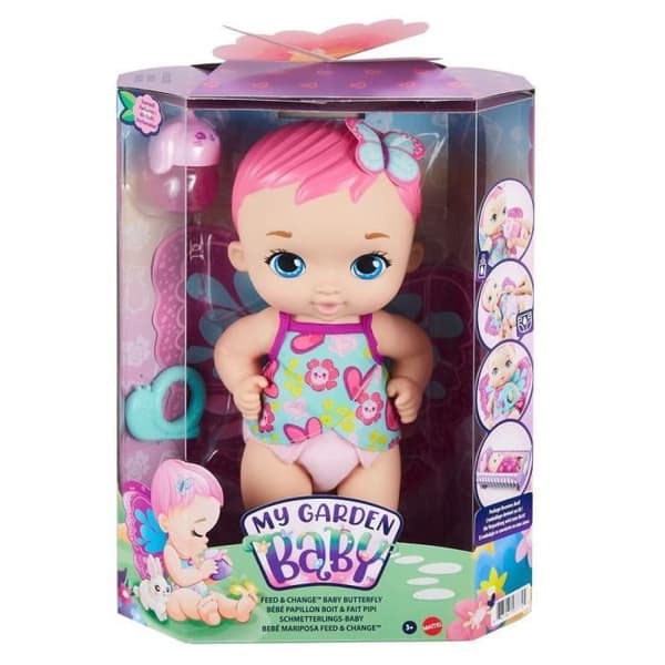My Garden Baby - Baby Pink Butterfly Drinks and Pees - Docka / Puppong - Från 3 år GYP10