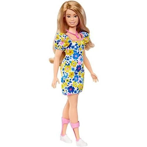 BARBIE FASHIONISTAS DOLL MED DOWNS SYNDROM MED FLEECEKLÄNNING