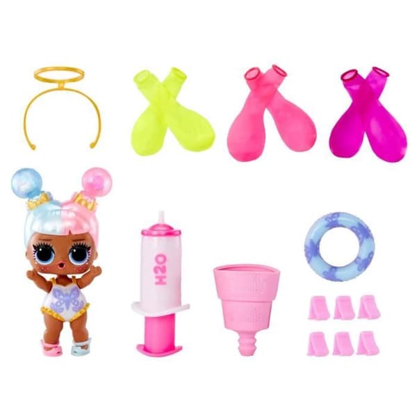 LOL. Surprise Water Balloon - Minidocka 7,5cm - Vattenballongfrisyr med glitter - 3 par ballonger ingår