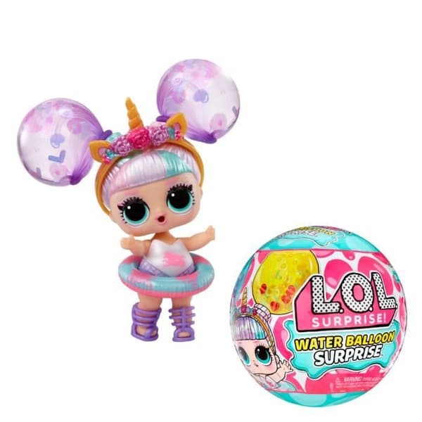 LOL. Surprise Water Balloon - Minidocka 7,5cm - Vattenballongfrisyr med glitter - 3 par ballonger ingår