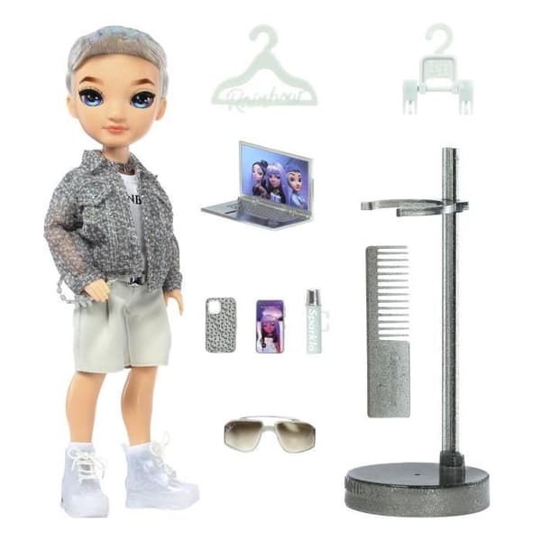 Rainbow High S23 Fashion Doll - 27 cm Aiden Russell docka (ametist) - 1 outfit, 1 par skor och accessoarer
