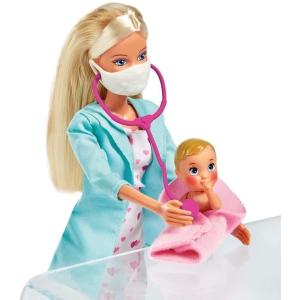 Barnläkare docka - Steffi Love - 29 cm - Med baby - 7 tillbehör - Blandat