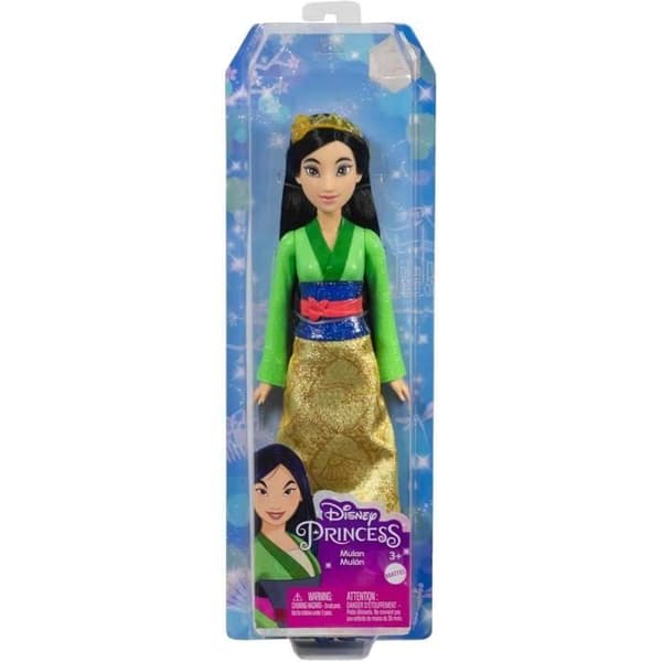Mulan Doll 29 cm, Mattel Disney Princess Doll dressing och tillbehör HLW14