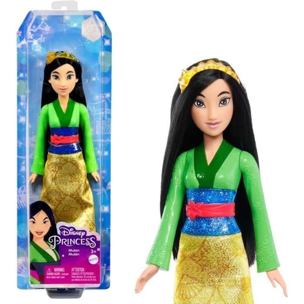 Mulan Doll 29 cm, Mattel Disney Princess Doll dressing och tillbehör HLW14