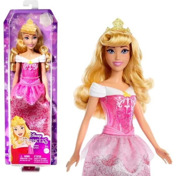 Aurora Doll 29 cm, Mattel Disney Princess Doll dressing och tillbehör HLW09