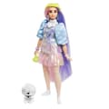Miniatyrbild 4 av 5: Barbie - Extra Grön Hat Långt Mauve och Rosa Hår - Docka - 3 år och +