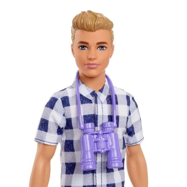 Barbie Ken Campingdocka - 3 år och uppåt - Rutig skjorta, jeans, ett par tennisskor - 6 tillbehör ingår