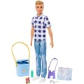 Miniatyrbild 1 av 6: Barbie Ken Campingdocka - 3 år och uppåt - Rutig skjorta, jeans, ett par tennisskor - 6 tillbehör ingår