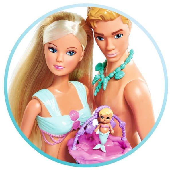 Simba - 105733524 - Steffi Love Sirene Family - 29cm gravid modedocka - Kevin Sirene and Baby - 3 år gammal - S06