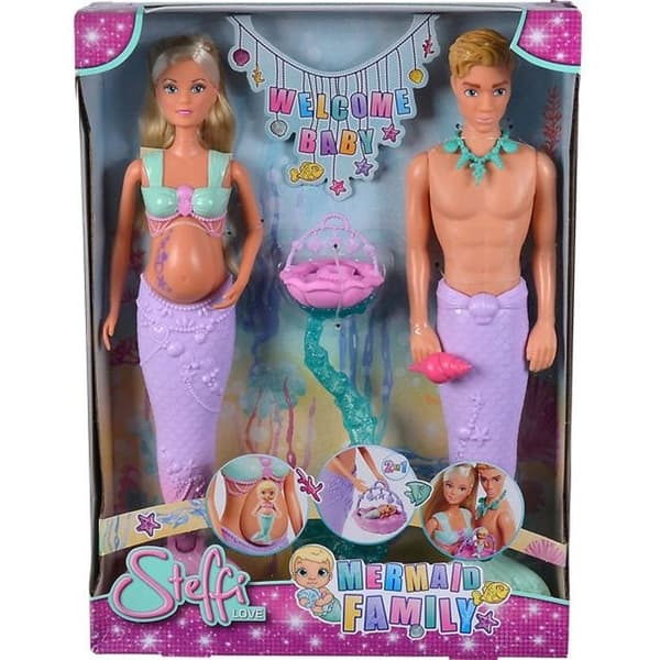 Simba - 105733524 - Steffi Love Sirene Family - 29cm gravid modedocka - Kevin Sirene and Baby - 3 år gammal - S06