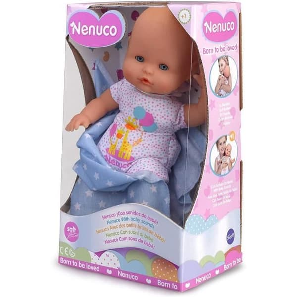 Docka - FAMOSA - NENUCO NEWBORN - Babyljud - Filt ingår - Mixat
