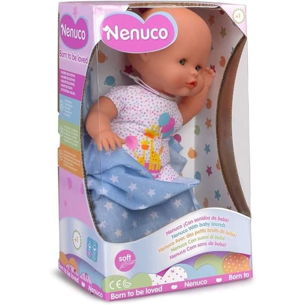 Docka - FAMOSA - NENUCO NEWBORN - Babyljud - Filt ingår - Mixat