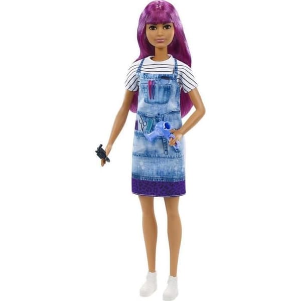 Barbie stylistdocka i en frisörsalong - BARBIE - blå och lila - flicka - 8 år - föredragen