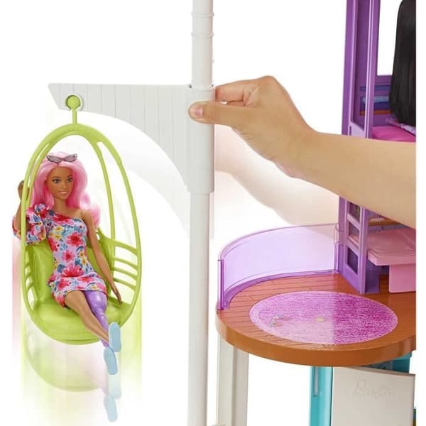 Barbie Malibu Hus - MATTEL - HCD50 - Över 30 delar - 2 våningar - För barn 4 till 10 år