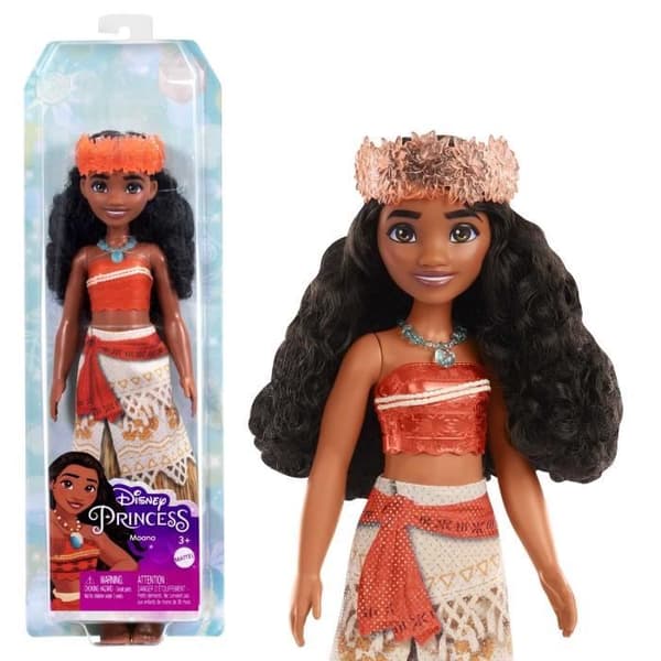 Vaiana Doll 29 cm, Mattel Disney Princess Doll dressing och tillbehör HPG68