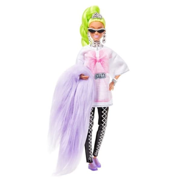 Barbie Extra Doll - BARBIE - Neongrön fläta - Glamourstil - Modeaccessoarer