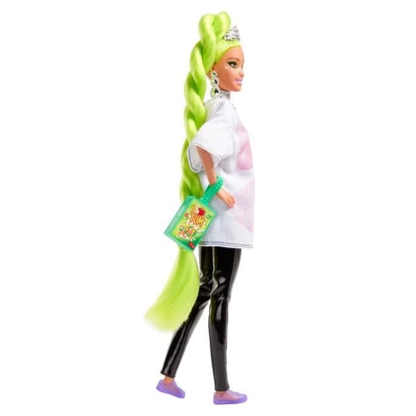 Barbie Extra Doll - BARBIE - Neongrön fläta - Glamourstil - Modeaccessoarer