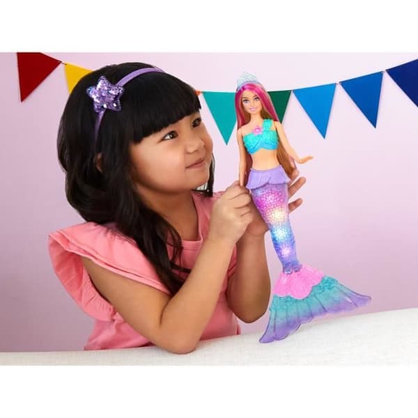 Barbie-Barbie Dreamtopia Mermaid Twinkle Lights Docka, 3-7 år HDJ36