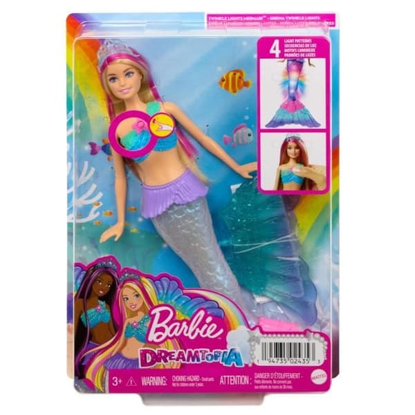 Barbie-Barbie Dreamtopia Mermaid Twinkle Lights Docka, 3-7 år HDJ36