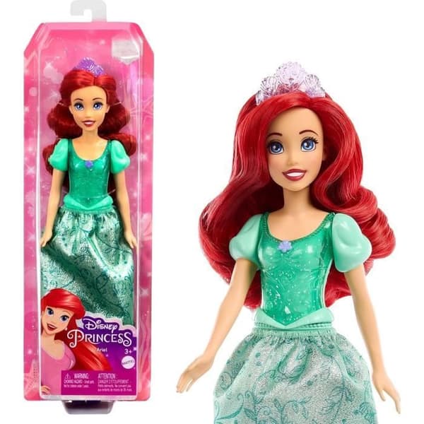 Ariel Doll 29 cm, Mattel Disney Princess Doll dressing och tillbehör HLW10
