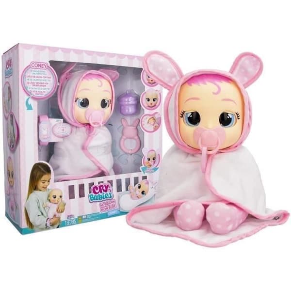 Cry Babies New Born Doll - Coney - IMC TOYS - Känner igen sin mamma - 22 babyljud