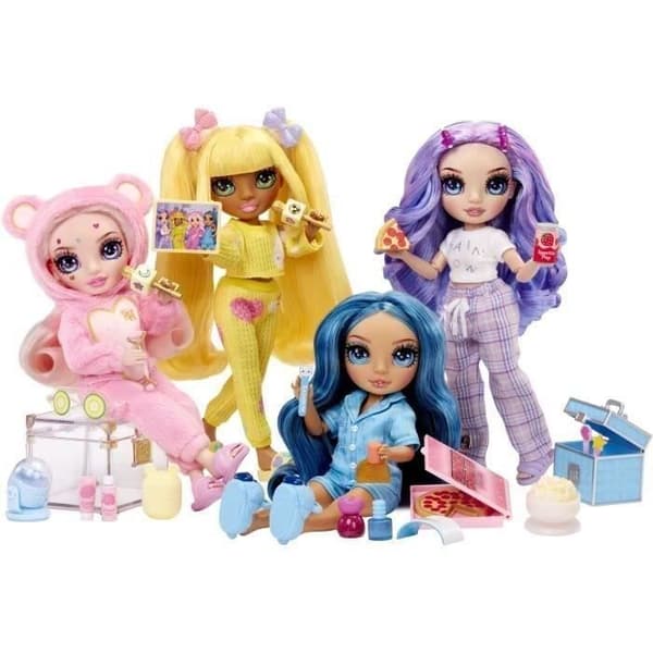 Junior High Pyjamas Party - 22cm ledad modedocka - Bella (rosa) - Många accessoarer - från 4 år