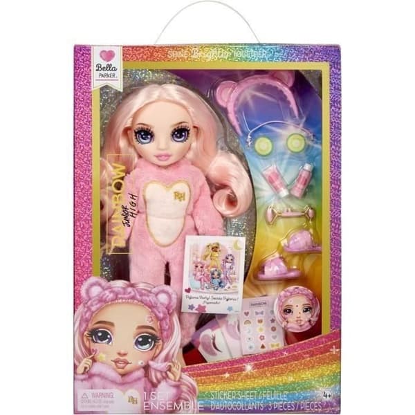 Junior High Pyjamas Party - 22cm ledad modedocka - Bella (rosa) - Många accessoarer - från 4 år