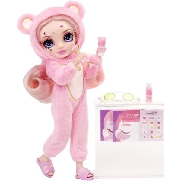Junior High Pyjamas Party - 22cm ledad modedocka - Bella (rosa) - Många accessoarer - från 4 år