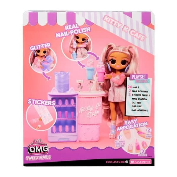 LOL. Surprise OMG Sweet Nails™ - Nail bar - Kitty K Café modedocka - Cafétema - från 4 år och uppåt