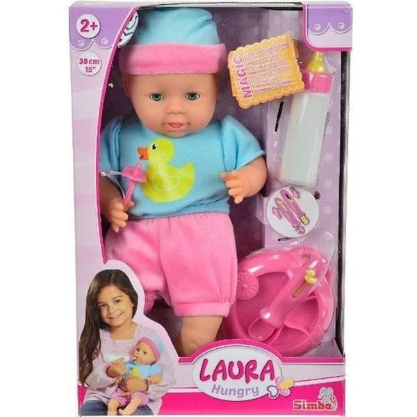 LAURA A Faim Doll 38cm - SIMBA - Mjuk kropp - Magisk sked och flaska