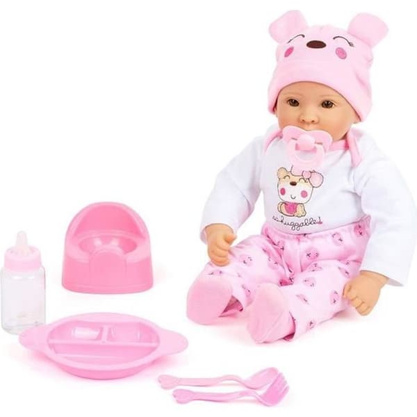 Baby Girl Doll med tillbehör - SMALL FOOT - Small Foot 11522 - Mjuk kropp - 5 delar - Flerfärgad