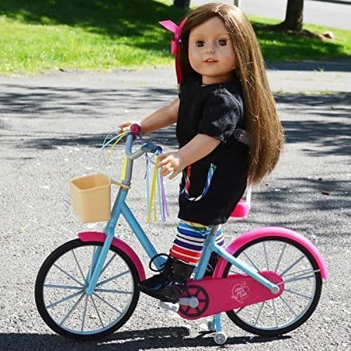 Cykel för dockor - The New York Docka Kollektion - E133 - 45,7 cm - Girlander - Korg