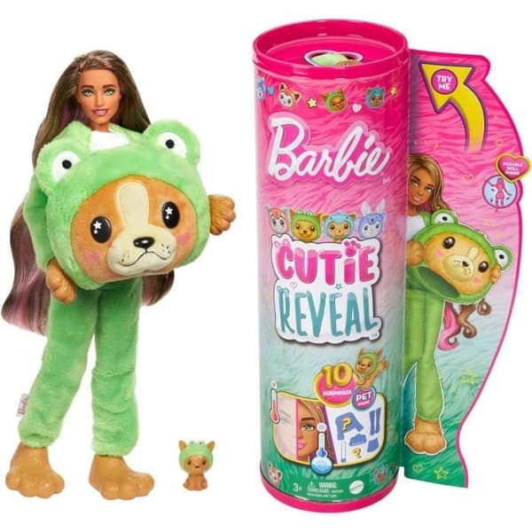 Barbie-Cutie Reveal-Dräkt-tema docka, grodavalp HRK24